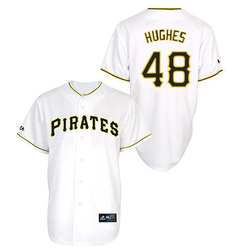 Jared Hughes #48 Youth Baseball Jersey-Pittsburgh Pirates Authentic Home White Cool Base MLB Jersey